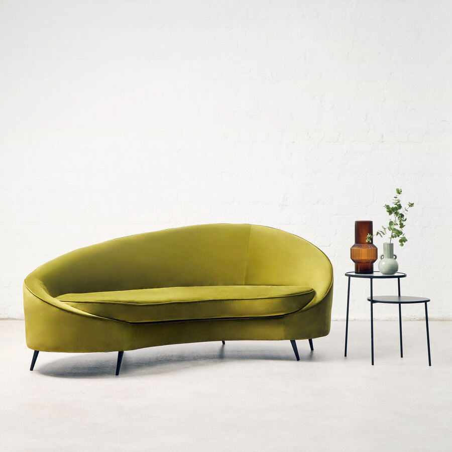 Hasina Three Seat Olive Velvet Sofa