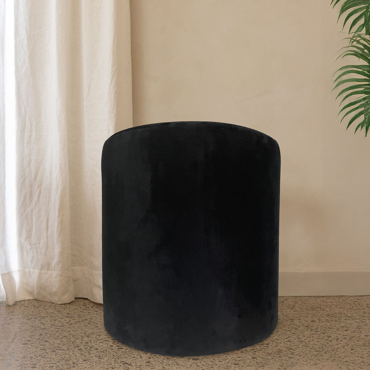 Haley Black Round Stool