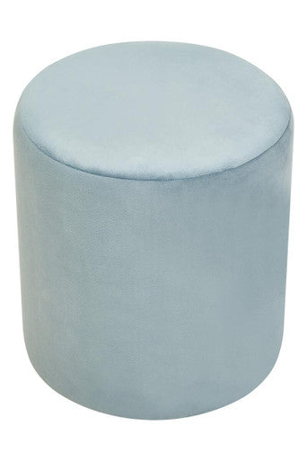 Haley Blue Velvet Pouffe with Footrest