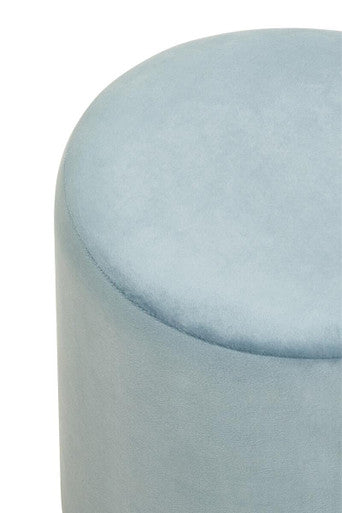 Haley Blue Velvet Pouffe with Footrest