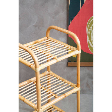 3 Tier Natural Rattan Shelf Unit | Mataram