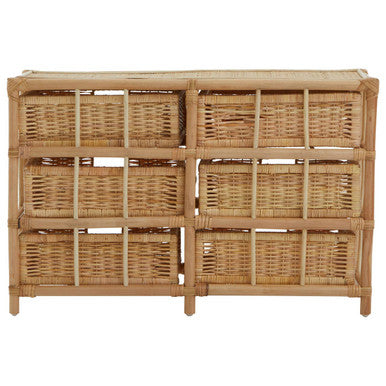 Mataram Natural Rattan Six Drawer Chest