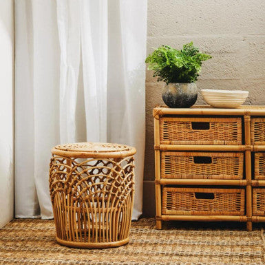 Mataram Natural Rattan Six Drawer Chest