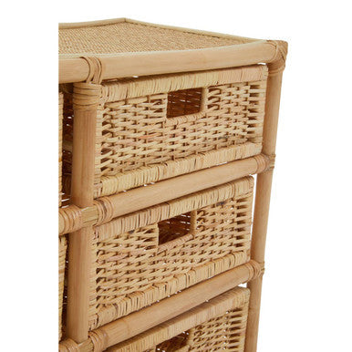 Mataram Natural Rattan Six Drawer Chest