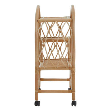 Three Tier Rattan Bar Trolley in Natural Finish | Mataram