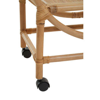 Three Tier Rattan Bar Trolley in Natural Finish | Mataram