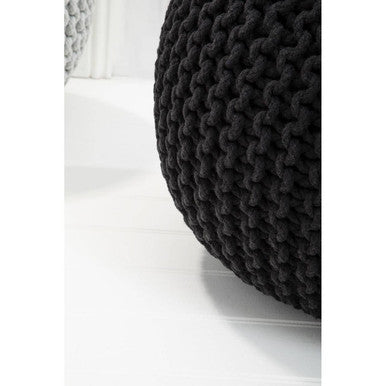 Knit Black Pouffe | Kids