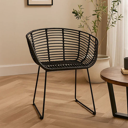 Lagom Black Natural Rattan Chair