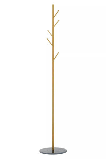 Avento Black Marble Base Gold Coat Stand | Heavy Duty & Free standing