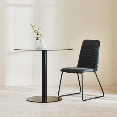 Metropolitan Round Matt Black Dining Table