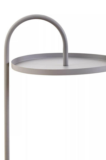 Grey Round Top Side Table with Grey Finish Iron Hanging Frame, Trosa