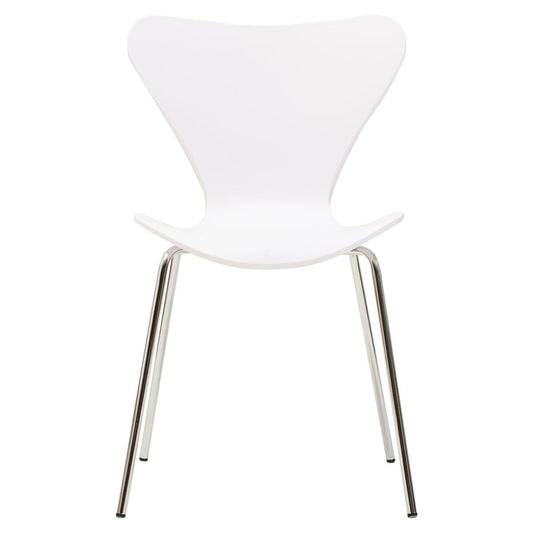 Laila Dining Chair With White Seat And Silver Chrome Legs