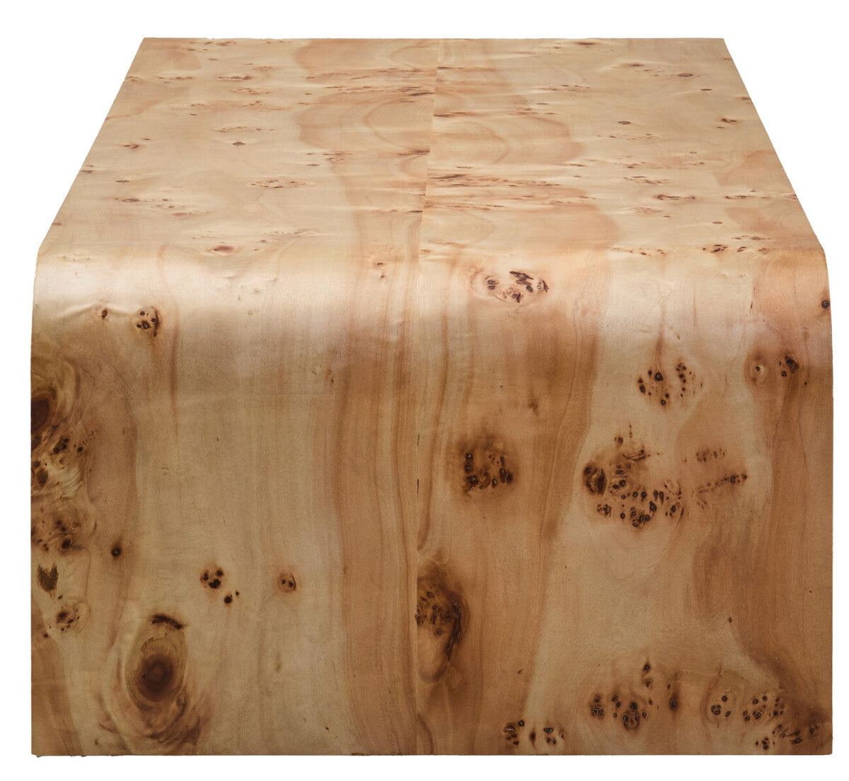 Mota Burl Wood Design Curved Coffee Table