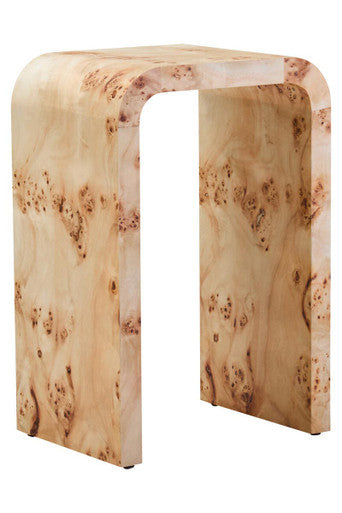 Mota Natural Wood Effect Curved Side Table