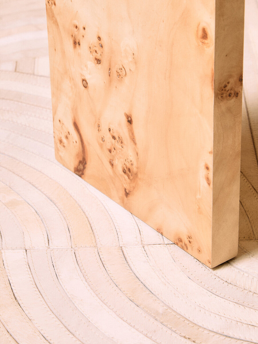 Mota Natural Wood Effect Curved Side Table