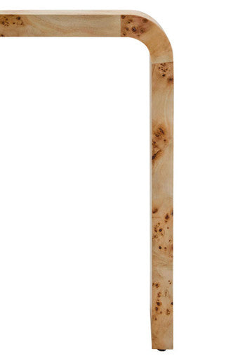 Mota Natural Wood Effect Curved Side Table
