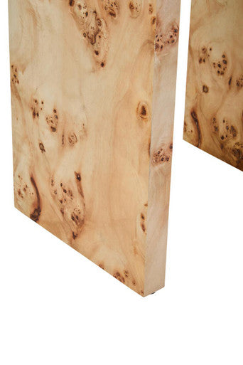 Mota Natural Wood Effect Curved Side Table