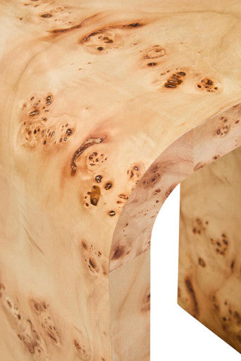Mota Natural Wood Effect Curved Side Table