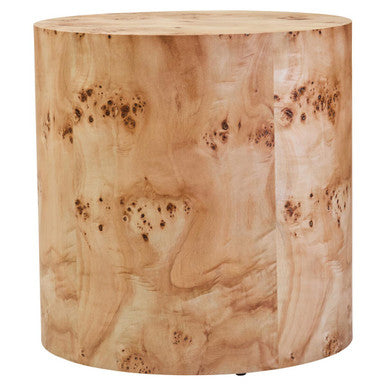 Mota Natural Wood Effect Round Side Table