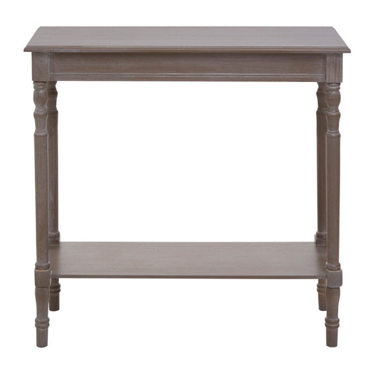 Natural Pine Wood Console Table with Lower Storage Shelf, Heritage