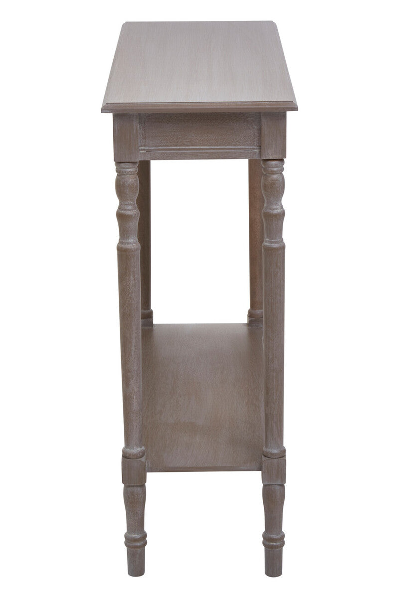 Natural Wooden Console Table with Lower Storage Shelf | Heritage