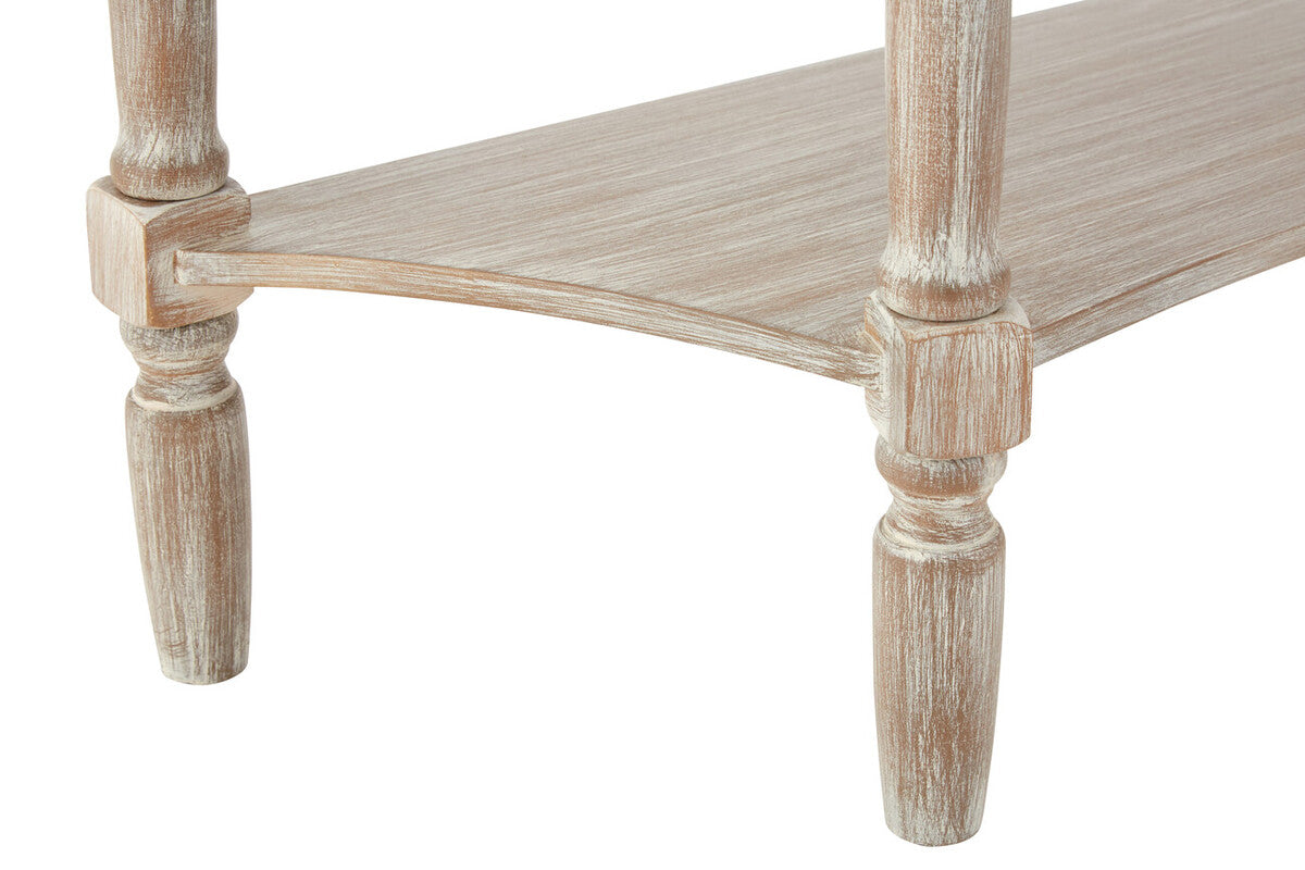 Heritage Washed Finish Pine Wood Half Moon Console Table with Drawer