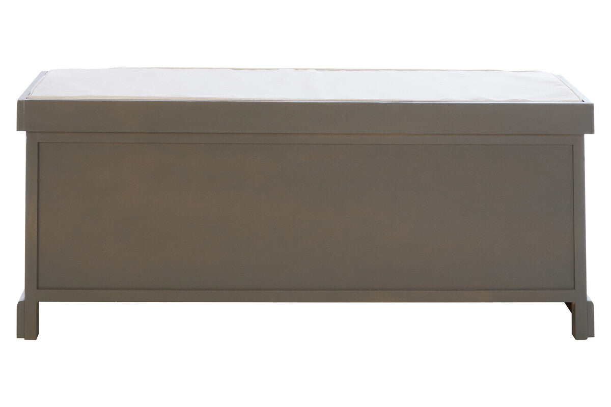Heritage Grey Three Drawer Storage Bench with Cushion