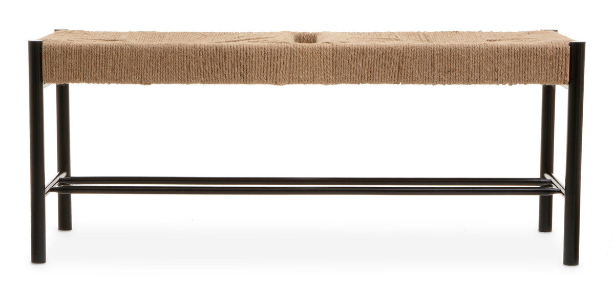 Natural Rope and Black Wood Large Bench | Bandar