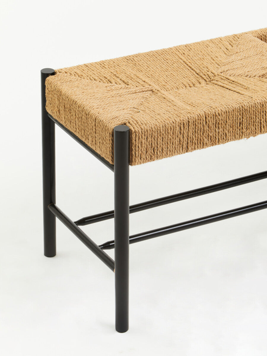 Bandar Natural Rope and Black Wood Bench