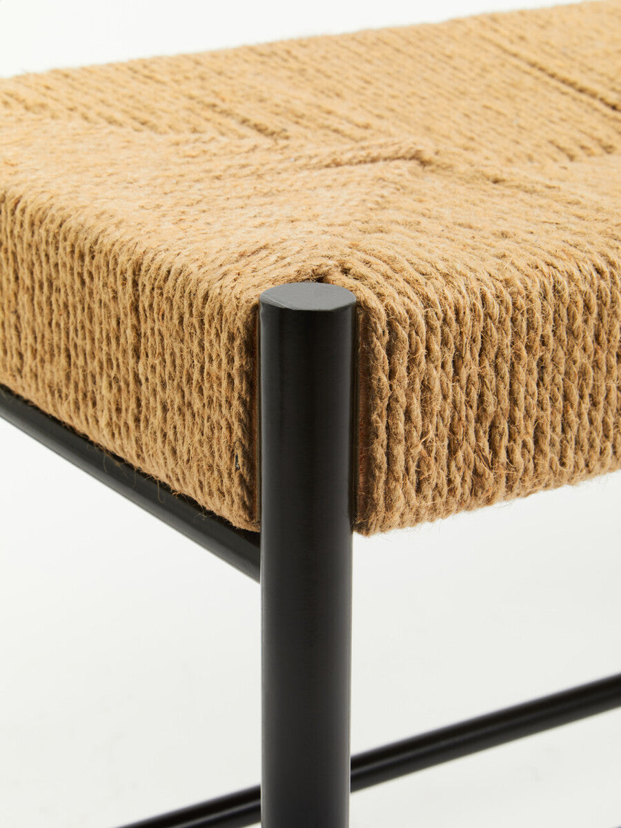 Bandar Natural Rope and Black Wood Bench