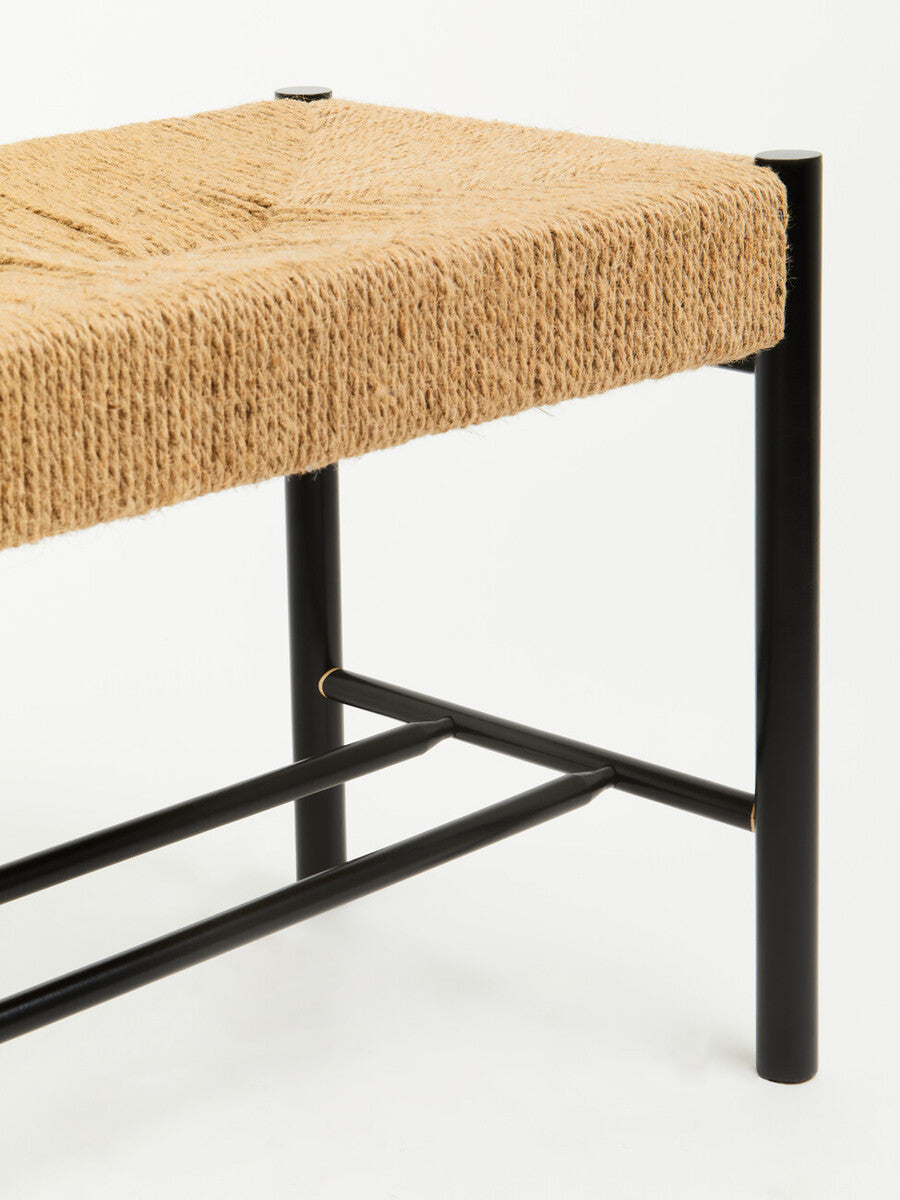 Bandar Natural Rope and Black Wood Bench