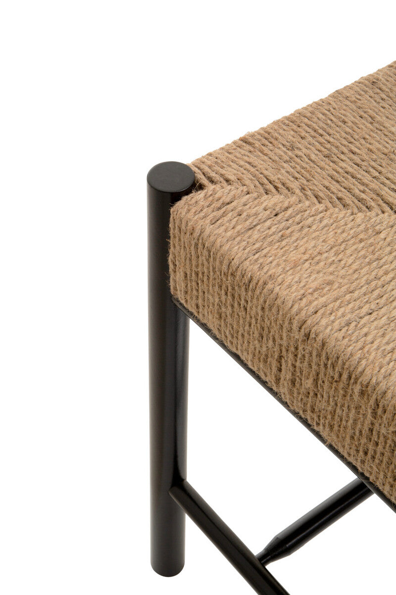 Bandar Natural Rope and Black Wood Bench