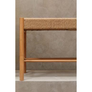 Natural Rope and Beechwood Bench | Bandar