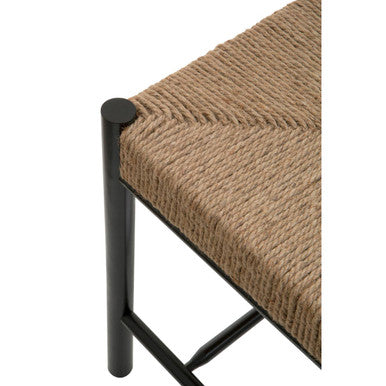 Bandar Natural Rope And Black Wood Small Bench
