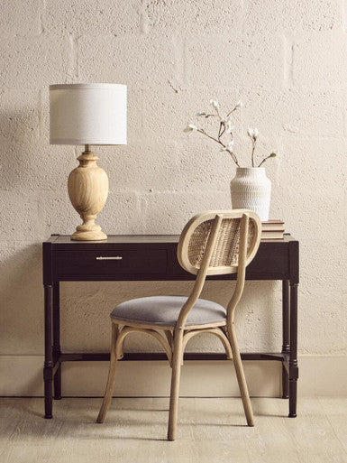 Heritage Two Drawer Black Finish Desk