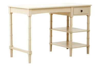 Ivory Desk with Drawer and Shelves | Heritage