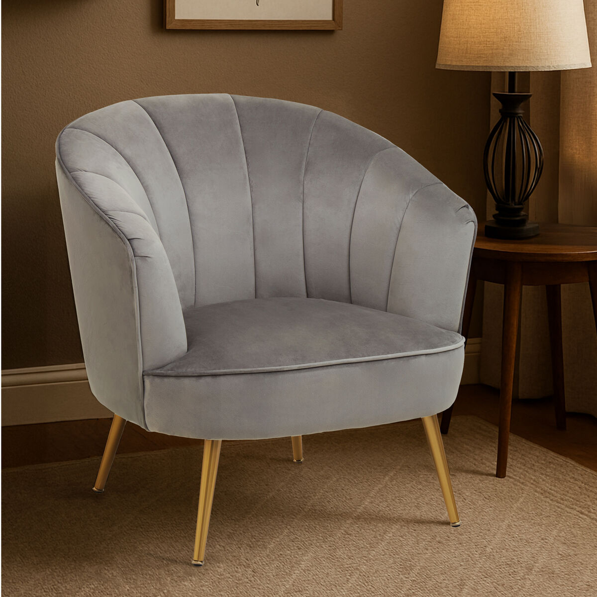 Grey Velvet Chair | Yolanda