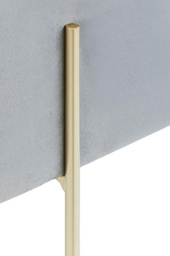 Hayes Square Grey Velvet Stool