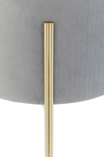 Hayes Round Grey Velvet Stool