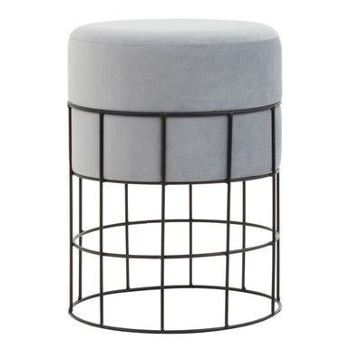 Cage Frame Velvet Stool | Hayes
