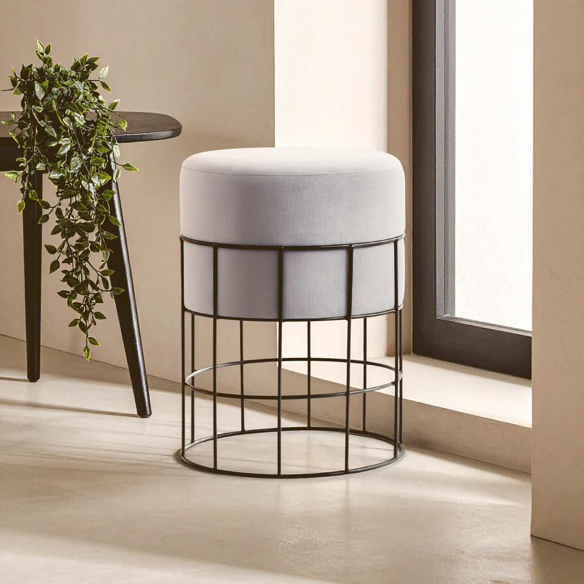 Hayes Velvet Cage Frame Stool