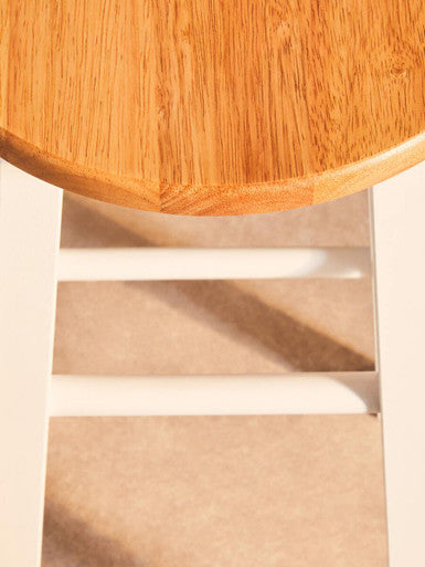 Chester White and Natural Wooden Kitchen or Bar Stool