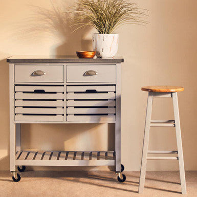 Chester Natural Wood Kitchen or Bar Stool with Footrest