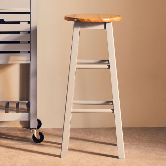 Chester Natural and Grey Wood Bar or Kitchen Stool