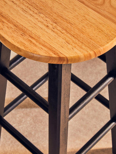 Chester Black and Natural Wood Kitchen or Bar Stool