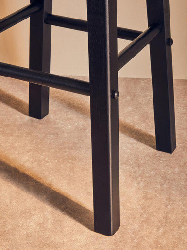 Chester Black and Natural Wood Kitchen or Bar Stool