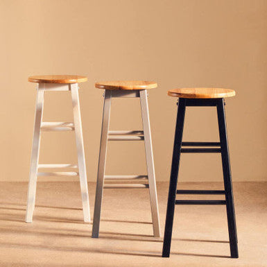 Chester Black and Natural Wood Kitchen or Bar Stool