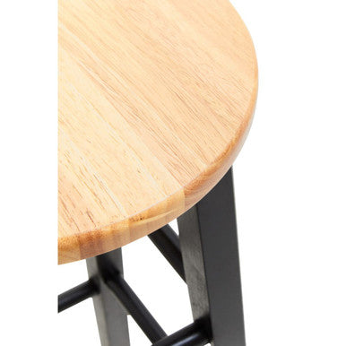 Chester Black and Natural Wood Kitchen or Bar Stool