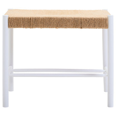 Bandar Small Natural Rope and White Wood Bench