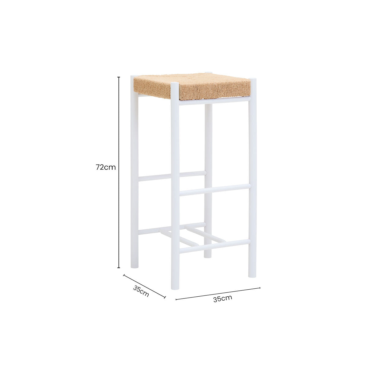 Bandar Natural Rope and White Bar Stool